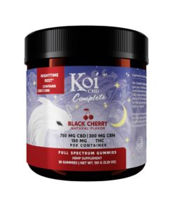 Koi CBD, Complete Full Spectrum CBD Gummies – Nighttime Rest, Black Cherry, 30ct, 300mg CBN + 150mg THC + 750mg CBD Germany